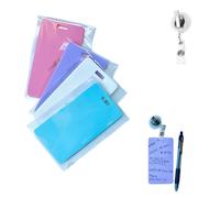 4PCS Notes De Badge Effaçables Avec Clip Pour Badge D'identification - Badge Buddy Vertical/Horizontal Réutilisable, écriture Avec Stylo à Bille Et Effacement à L'alcool, Pour Infirmières (01)