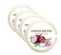 4PCS Onion Biotin Shampoo Bar, 60g Onion And Rosemary Shampoo Bar, Nourishing For Hair, Moisturising Soap, Deep Cleansing, For Men Women Adults And Teenagers