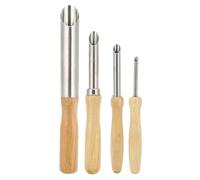 4pcs Outils de Poterie d'argile, Outils Perforatrice Demi Ronde pour Poterie Céramique Modelage Sculpture Gravure Argile Ciseaux Couteau, Acier Inoxydable, pour Poterie Céramique Modelage Argile