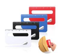 4pcs Ouvre Enveloppe, Amélioré Ouvre-Lettres Coupe-Enveloppes Outil d'Ouverture de Courrier avec Échelle Pointe Pointue et Loupe Ouvre Paquet Coupe-Papier d'Emballage (4 Couleurs)