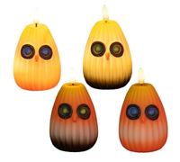 4pcs Owl Night Lights LED Howl De Forme sans Flamme Halloween Night Light Battery Faire la Lampe Mignonne pour Chambre à Coucher, Salon, fête, Barre de Bar Halloween
