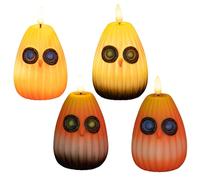 4pcs Owl Night Lights LED HOWL ONPISSE SANGESS sans flamme Halloween Night Light Batterre Fonctionné la lampe mignonne pour la chambre de table, salon, fête, bar, Light Halloween