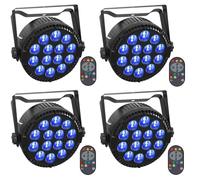 4PCS Par LED RGBW, HOLDLAMP 84W RGBW Lumière de Scène avec Télécommande et Activation Sonore, DMX 4 / 8CH Éclairage de scène pour Festivals,Jardin, Fête, Bars, DJ, Concerts