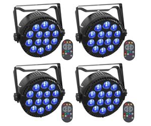 4PCS Par LED RGBW, HOLDLAMP 84W RGBW Lumière de Scène avec Télécommande et Activation Sonore, DMX 4 / 8CH Éclairage de scène pour Festivals,Jardin, Fête, Bars, DJ, Concerts