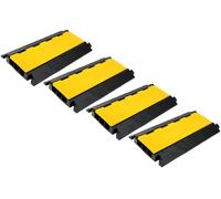 4pcs Passage de Cable 3 Canaux Rampe Caoutchouc Protection des Cables Max 7,5t