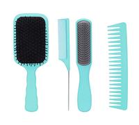 4pcs peigne de brosse à cheveux | Détangler et pinceau à pagaie pour les cheveux longs/épais/bouclés | Brosse de peigne et de style pointu | Contrôle statique et tolérant à la (Boxed)