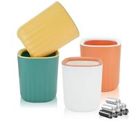 4PCS Petite Poubelle Avec 240 Sacs Poubelle, Colorée Mini Poubelle de Bureau, Mini Poubelle de Bureau en Plastique, Design Compact, Belle Corbeille à Papier Pour Salle de Bain, 12,5x12,5x15 cm
