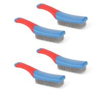 4pcs Petites Brosse Métallique avec Manches Courbés, Poils Renforcés Robustes Acier Inoxydable Brosse Décapage Outils Nettoyage pour Grill & Nettoyage Industriel