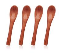 4pcs Petites Cuillères en Bois, Cuillères à Soupe en Bois Mini Cuillères à Condiments Petites Cuillères en Bois Faites à la Main Cuillères à Sel Petites Cuillères pour la Cuisine Aux Épices