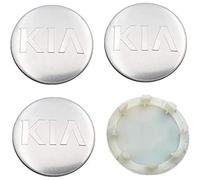 4Pcs Pièces Cache Moyeux pour KIA K3 K5,Cache Moyeu Aluminium+ABS Cache de Roue Centrale ABS Accessoires de Voiture,Silver