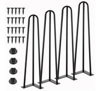 4PCS Pied de Table Bass 72cm, Pied Epingle en Métal, Pied de Meuble pour Bricolage Table Chaise - Designe Industriel - Noir