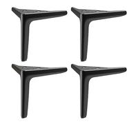 4pcs Pieds de Meuble Metal Noir,Pied de Table Modernes en Métal en Forme de Triangle,Pieds de Rechange pour Canapé/Armoire/Table de Chevet/Meuble TV/Meuble de Salle de Bain (12cm/4.7in)