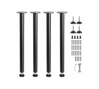 VEVOR Pied de Table 4PCS Pieds de Bureau Réglables 711,2 cm en Acier Massif Capacité de Charge 544 kg Installation Rapide Pieds de Meubles Noirs Robustes pour Bricolage Maison Bureau Salle à Manger