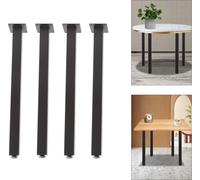 4pcs Pieds de table Réglables en hauteur Pieds de table métalliques carrés pour table à manger Bureau, Noir