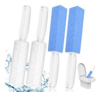 4PCS Pierre Ponce avec Poignée en Plastique - Brosse de Nettoyage pour Toilettes