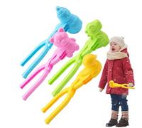4PCS Pince À Boules De Neige Pince Boule De Neige, Snow Duck Maker,Fabricants De Boules De Neiges Nombreuses Formes De Moules De Neiges, Snowball Maker pour Activités Plein Air d'enfant