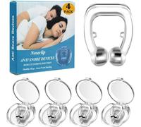 4pcs Pince À Nez Anti Ronflement, Clip De Nez En Silicone Magnétique, Dilatateur Nasal Réutilisable, Dispositifs Anti-Ronflement Améliore La Respiration Empêcher Le Ronflement, Transparent[Z5]