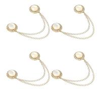 4pcs Pince Magnétique Vêtements, Pinces à Boutons Magnétiques Multifonctions Style Oil de Chat Imitation Pierre Tendance avec Chaîne Aimantée pour Vêtements pour Chemise Pantalon Robe