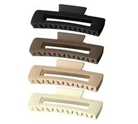 4pcs pinces à cheveux à mâchoire de requin | Support antidérapant extra large for cheveux épais | Ensemble d'accessoires for cheveux de couleur unie, outils for queue de cheval(4pcs coffee 10.5cm)