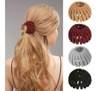 4pcs Pinces à Cheveux Extensibles Nid d'Oiseau - Accessoires de Cheveux Géométriques Rétractables pour Femmes et Filles, Porte-Queue de Cheval & Pince à Chignon Adaptée aux Cheveux Fins, Épais et Bouc