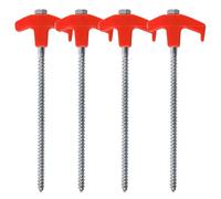 4PCS Piquets de Tente à Visser - Ancrages au Sol à Visser, Piquets de Tente avec Filetage et Support de Corde, piquets d'ancrage au Sol en Acier, Sardines de Fixation de Tente, Sardine pour tentes
