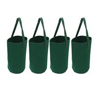 4pcs Planteur de Tomates à L'envers, Sac de Culture Suspendu en Feutre, Sacs de Culture de Plantes de Fleurs Végétales Multifonctions avec Poignées pour Tomates Fraises(Vert)