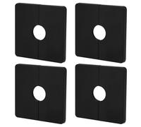 4pcs Plaque Recouvrement Plomberie Carrée, Plaque Recouvrement Pour Robinet Douche Bras Douche Carré Plaque Recouvrement Remplacement Tuyaux Standard 1/2" Utilisations Multiples(Noir)