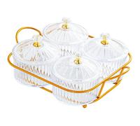 4pcs plats de service divisés, plateau d'apéritif, plateau de collation nordique boîte de récipient de stockage des aliments, Blanc