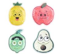 4Pcs Poche de Glace Enfant,Poche de Glace en Gel,Réutilisable Poche de Compresses Chaudes/Froides Enfants,pour Les Chocs et Les Ecchymoses,Maux de Dents,Formes de Fruits