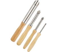 4Pcs Poignée en bois Couteaux circulaires à trous ronds pour poterie Outil de perçage pour sculpture4Pcs Rond