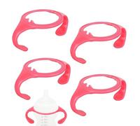 4pcs Poignée pour Biberon pour Tommee Tippee, Ergonomiques Antidérapantes Sans BPA Anses de Bouteille for l'Alimentation des Nouveau-Nés (Rose)