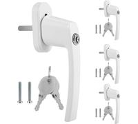 4PCS Poignées de Fenêtre Verrouillable à Clé en Aluminium,avec une longueur de goupille de 35 mm,Sécurité enfant Convient à Toutes Les Fenêtres et Portes de Balcon Courantes- Blanc