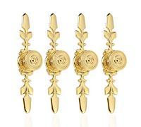 4Pcs Poignées de Tiroirs Vintage Style en Alliage de Zinc Bouton Traction de Meubles Tiroir Armoire Placard Armoire avec Vis Décoration Maison(Doré)