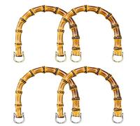 4pcs poignées pour sac à main en bambou, sac en forme de U, Aanses de Sac et Bois Poignées de Rechange Poignées, pour Bricolage Poignées Artisanales Sac Fourre-Tout