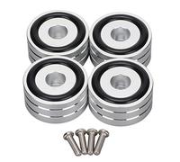 4pcs Pointes D'isolation de Haut-Parleur, Pieds de Support de Platine Vinyle Antichoc 40x20mm, Supports D'isolation de Pieds de Pare-Chocs Adhésifs pour Haut-parleurs Théâtre Platine Vinyle(Argent)