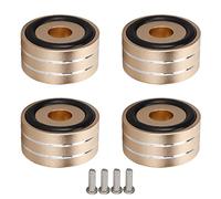 4pcs Pointes D'isolation de Haut-Parleur, Pieds de Support de Platine Vinyle Antichoc 40x20mm, Supports D'isolation de Pieds de Pare-Chocs Adhésifs pour Haut-parleurs Théâtre Platine Vinyle DAC(Or)