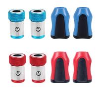 4pcs Porte-Anneaux à Vis Magnétiques, Supports de Bague à Vis Magnétique avec 4 Magnétiseurs Amovibles Anneau de Tournevis Magnétique pour Tournevis Hexagonal de 6,35mm et Embouts Électriques