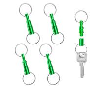 4pcs Porte Clés à Dégagement Rapide, Fer Alliage de Laiton Porte Clés Détachable Porte Clés à Déconnexion Rapide Anneau Porte Clés à Dégagement Rapide Anneau Séparé par Pression (Vert)