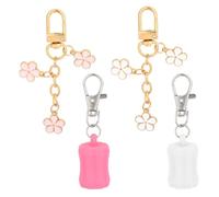 4pcs Porte-Clés Brillants à Lèvres pour Summer Fridays, Silicone Porte aume à Lèvres pour Bouchons de 0,55-0,75 Pouces Accessoires Portables for Sacs Cordons décoration