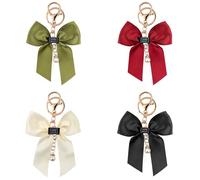 4pcs Porte-Clés en Forme de Nœud, Porte-Clés Mignon en Forme de Nœud Porte-Clés pour Sachet à Main Accessoires de Sachet Décoration pour Femme Clés de Voiture Sacs de Téléphone