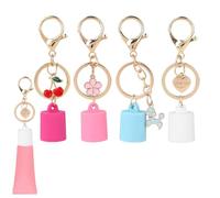 4pcs Porte-Clés Porte-Gloss pour Baume à Lèvres Summer Fridays 0,5 oz, Porte-Clés Rouge à Lèvres 4 Couleurs Compatible avec le Baume LANGIGE 0,35 oz avec Cadeau pour Femme