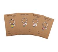 4pcs Porte-Clés pour Enseignant, Cadeau de Remerciement avec Breloque en Cœur Fleur Thank You for Helping Me Grow Cadeau pour Fête Enseignants pour Saint-Valentin Noël (4 Couleurs)