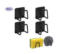 4pcs Porte-éponge auto-adhésifs Support éponge sans Perçage Crochets Muraux pour Evier de Cuisine en Acier Inoxydable
