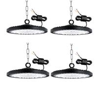 4PCS Projecteur LED Haute Baie UFO 200W, 20000LM 6000K pour Usine Garage