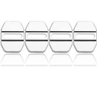 4pcs Protecteur de Couverture Serrure de Porte de Voiture en Acier Inoxydable Remplacement pour VW Tiguan II Allspace 2016-2020 Garde Loquet Cap Autocollant,White