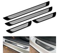 4pcs Protection Seuils De Porte Voiture Pièces pour VW Polo 6 AW AB 2017-2022 2023 2024,Protection de Seuil Porte Plaques en Acier Inoxydable et Plastique pour Extérieur Voiture
