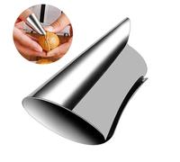 4pcs Protège-doigts de cuisine - Protège-doigts en acier inoxydable, protège-ongles réglable | Doigts résistants aux coupures | Couteau sûr, bouclier de coupe, outil de cuisine pour couper les légumes