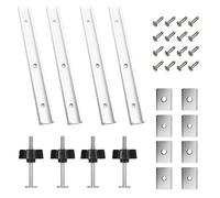 4Pcs Rails Aluminium T Track, 400mm Mitre Track Fente, avec 16 Vis Autotaraudeuses, 4 Écrou Coulissant en M8/M6 en T, pour Outil de Travail du Bois
