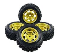 4Pcs Rally Racing Rubber pneus et Roues Rims avec 6mm Offset et 12mm Hex Compatible avec 1:10 Scale Off-Road RC Voitures et modèles similaires