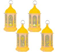 4PCS Ramadan Décoration Lanterne, Ramadan Lampe, Musulman Ramadan Lanterne, Eid Mubarak Lantern, lanterne de festival musulman islam, Décoration Ramadan, pour Décoration de Musulmane Eid Mubarak